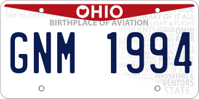 OH license plate GNM1994