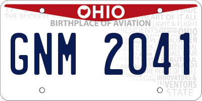 OH license plate GNM2041