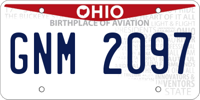 OH license plate GNM2097