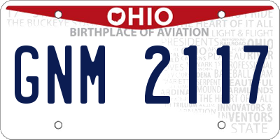 OH license plate GNM2117