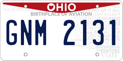 OH license plate GNM2131
