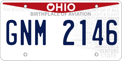 OH license plate GNM2146