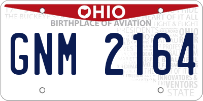 OH license plate GNM2164