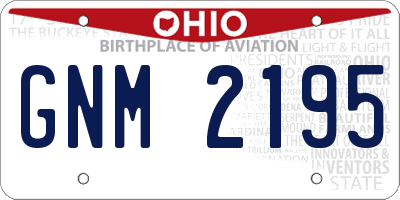 OH license plate GNM2195