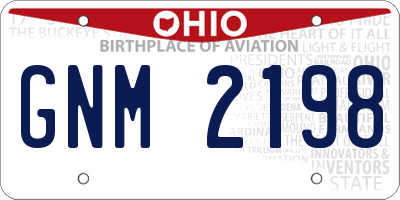OH license plate GNM2198