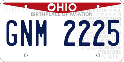 OH license plate GNM2225