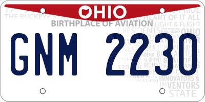 OH license plate GNM2230