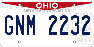 OH license plate GNM2232