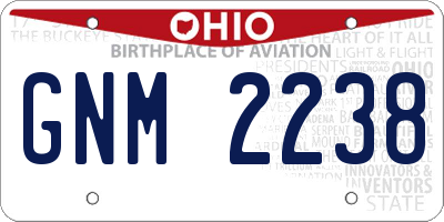 OH license plate GNM2238