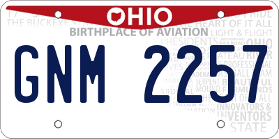 OH license plate GNM2257