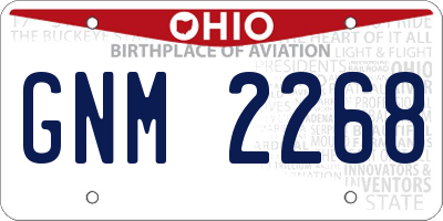 OH license plate GNM2268