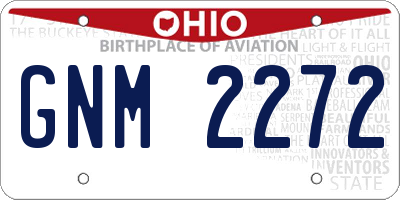 OH license plate GNM2272