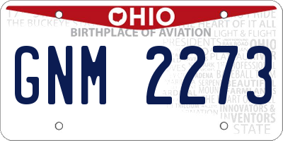 OH license plate GNM2273