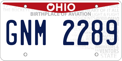 OH license plate GNM2289