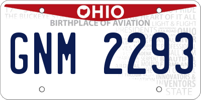 OH license plate GNM2293