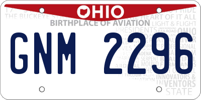 OH license plate GNM2296