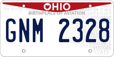 OH license plate GNM2328