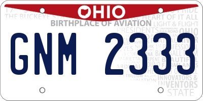 OH license plate GNM2333