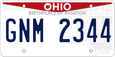 OH license plate GNM2344