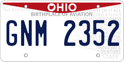 OH license plate GNM2352