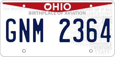 OH license plate GNM2364