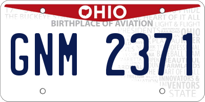 OH license plate GNM2371
