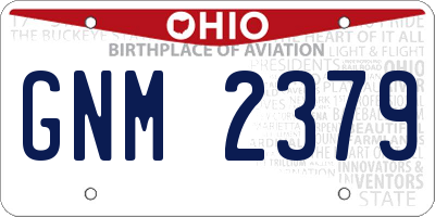 OH license plate GNM2379