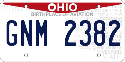 OH license plate GNM2382