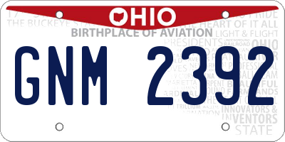OH license plate GNM2392