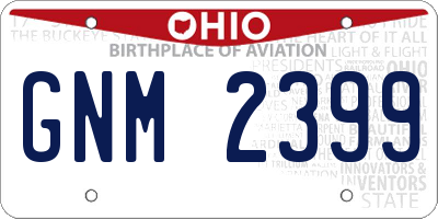 OH license plate GNM2399