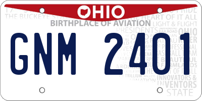 OH license plate GNM2401