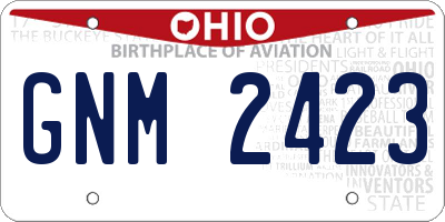 OH license plate GNM2423