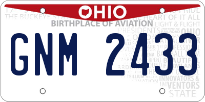 OH license plate GNM2433