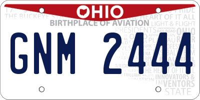 OH license plate GNM2444