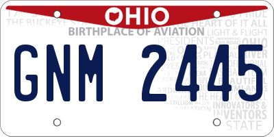 OH license plate GNM2445