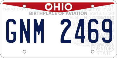 OH license plate GNM2469