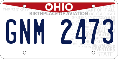 OH license plate GNM2473
