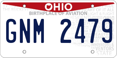 OH license plate GNM2479