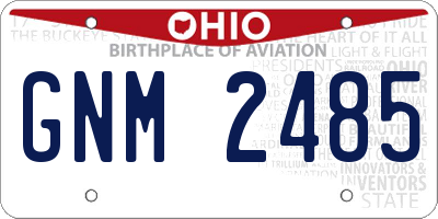 OH license plate GNM2485