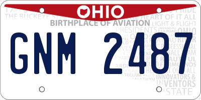OH license plate GNM2487