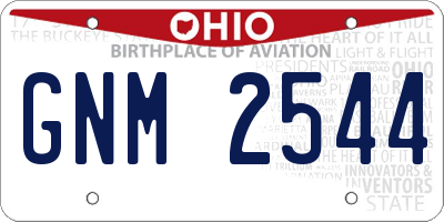 OH license plate GNM2544