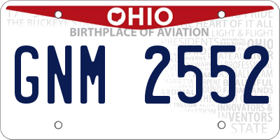 OH license plate GNM2552