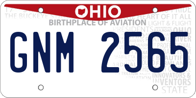 OH license plate GNM2565
