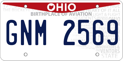 OH license plate GNM2569