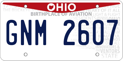 OH license plate GNM2607