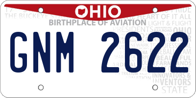 OH license plate GNM2622