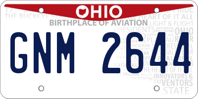 OH license plate GNM2644