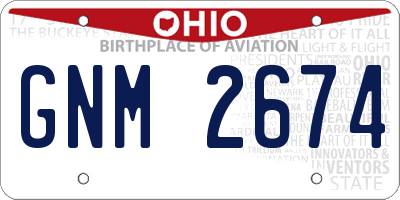 OH license plate GNM2674