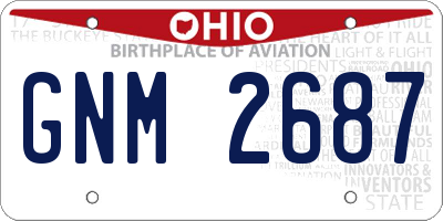 OH license plate GNM2687