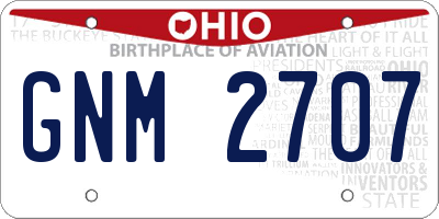 OH license plate GNM2707